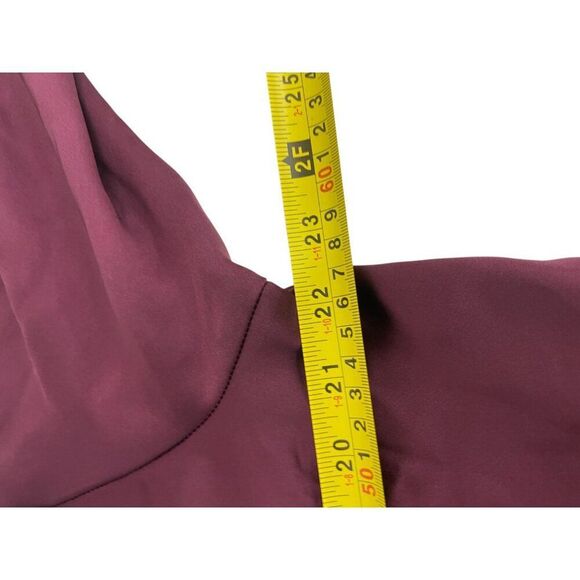 Zara Women Satin Blouse Shirt L Large Red Burgundy Gold button 2138/302 NWT - Picture 9 of 11